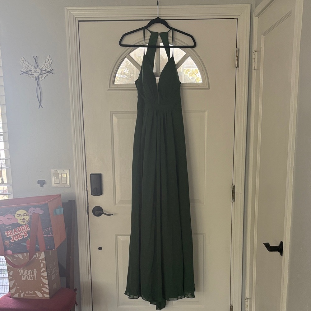 Elegant Green Halter Maxi Dress